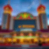 Exterior view of 4 Winds Casino showcasing its architectural design and vibrant atmosphere