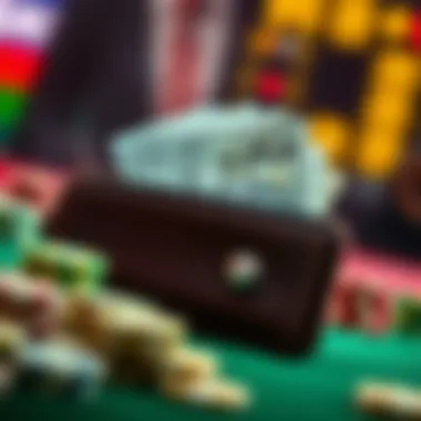 Wallet with cash and betting strategies