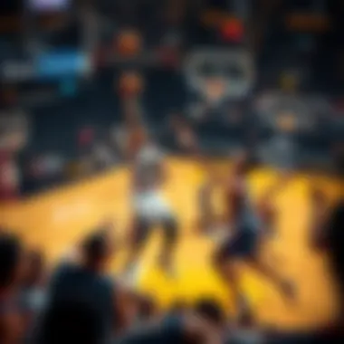 Dynamic play during a Warriors game highlighting teamwork