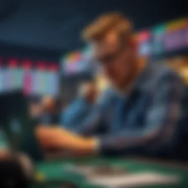 Bettor analyzing data on a laptop