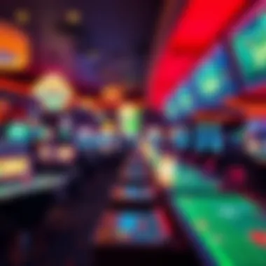 Vibrant Gaming Atmosphere Inside view of Atlantic City Club Casino with vibrant gaming tables