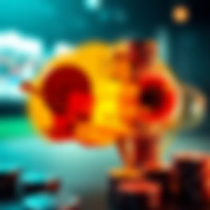 Psychological Influences in Betting Behavior An abstract representation of psychology and gambling, showcasing factors like risk-taking and decision-making.