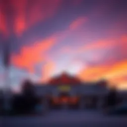 Exterior view of Bay Mills Casino at sunset