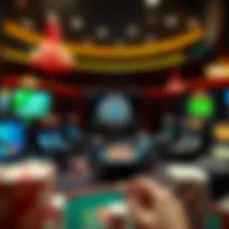 Virtual casino environment showcasing various games