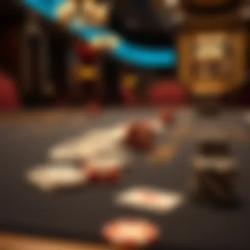 An inviting blackjack table setup for home play Blackjack table setup with cards and chips