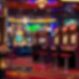 A vibrant display of Caesar Casino slot machines showcasing various themes.