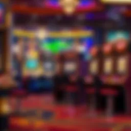 A vibrant display of Caesar Casino slot machines showcasing various themes.