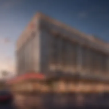 Exterior view of Caesars Sportsbook and Casino showcasing its architectural grandeur