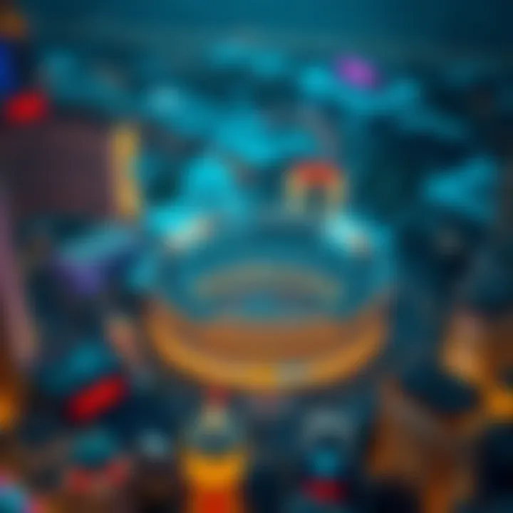 An aerial view of the Colosseum, demonstrating its strategic position in the entertainment district of Las Vegas.