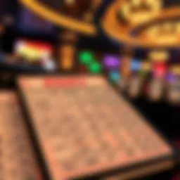 Keno game board with numbers