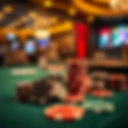 Luxurious casino chips on a felt table