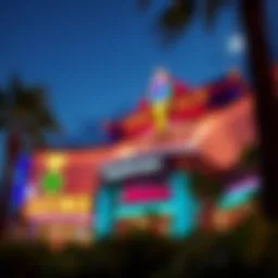 Exterior view of Diamond Jack Casino showcasing its vibrant lights and design