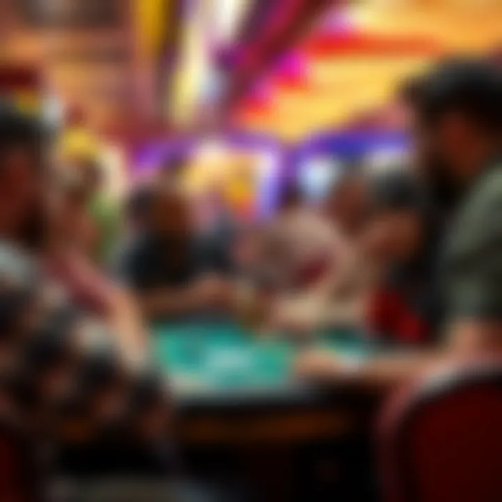 Engagement in Betting Activities A diverse group engaging in a betting game at Golden Nugget