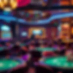 Interior of a vibrant poker club setting