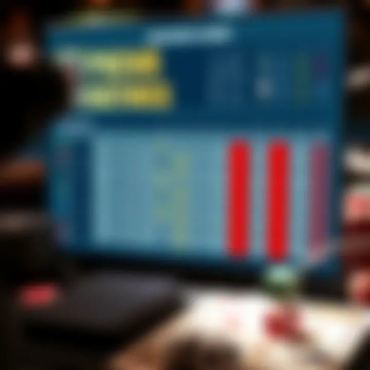 Chart showing user reviews and ratings of online casinos