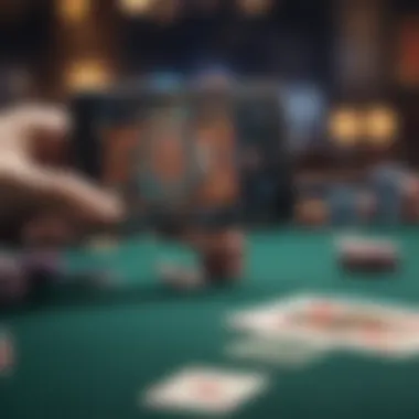 Mobile Poker Game Interface A vibrant poker game interface displayed on a mobile device