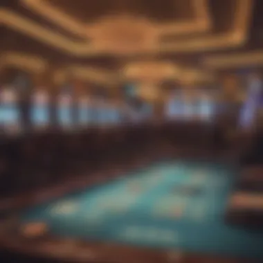 Luxurious gaming floor filled with slot machines and tables