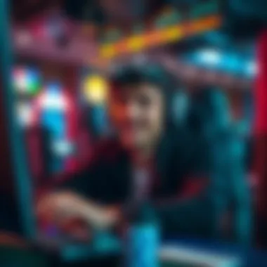 Illustration showcasing online gaming excitement