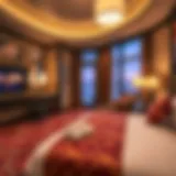 Luxurious casino hotel room with elegant decor