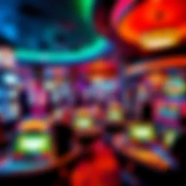 Vibrant Gaming Environment Interior gaming floor bustling with activity