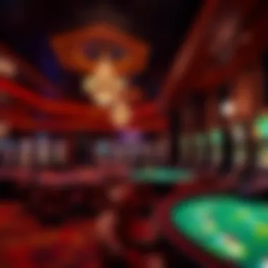 Elegant Casino Interior Elegant casino interior featuring vibrant gaming tables
