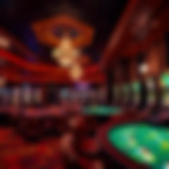 Elegant Casino Interior Elegant casino interior featuring vibrant gaming tables