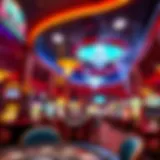 Vibrant Atmosphere of a Smoking-Friendly Casino Interior view of a smoking-friendly casino showing vibrant atmosphere