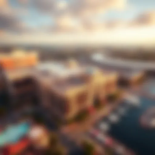 Aerial view of Encore Boston Harbor showcasing its architectural design