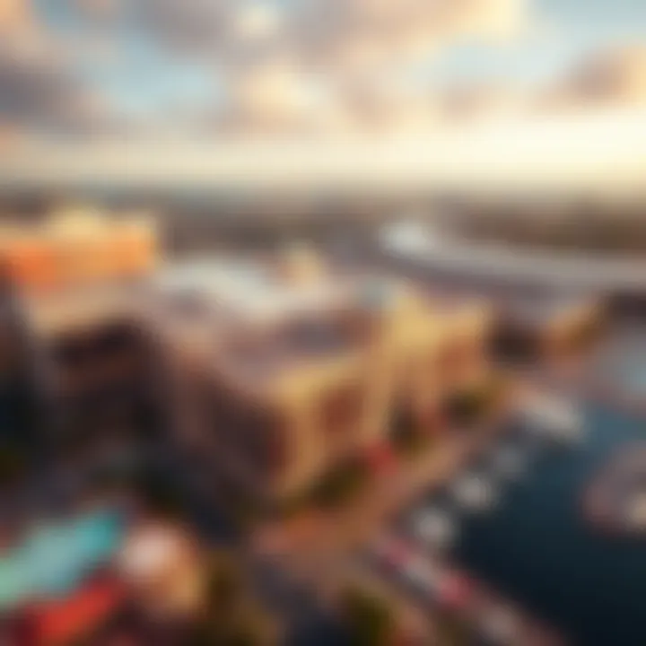 Aerial Perspective of Encore Boston Harbor Aerial view of Encore Boston Harbor showcasing its architectural design