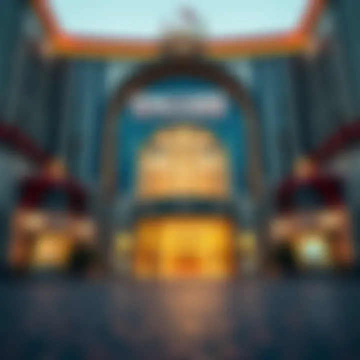 Grand Entrance of Encore Boston Harbor Entrance of Encore Boston Harbor highlighting its unique facade