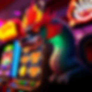 Vibrant Dragon-Themed Slot Machine Illustration of a vibrant dragon-themed slot machine