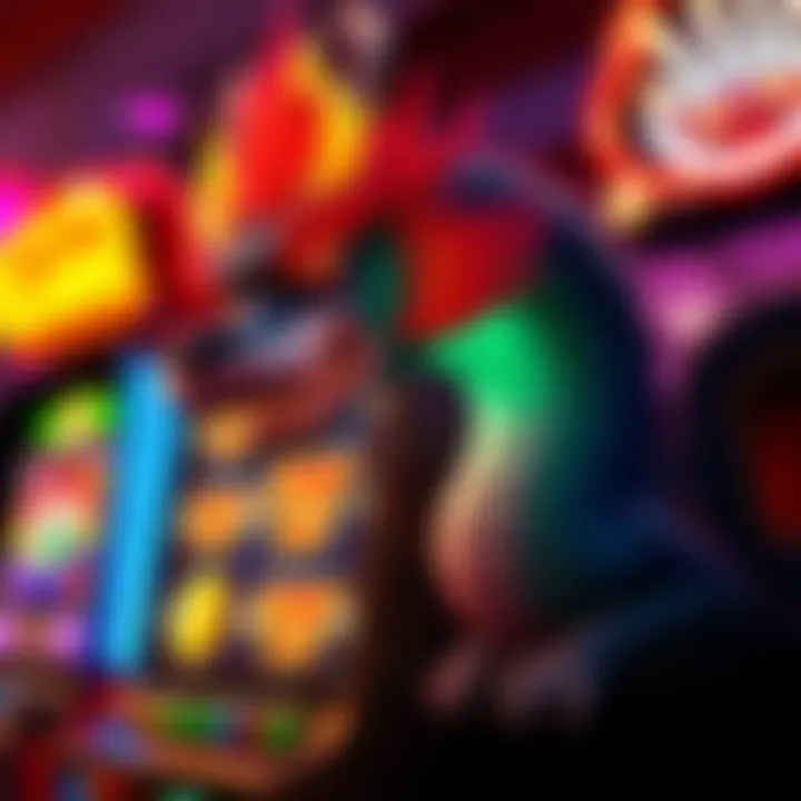 Vibrant Dragon-Themed Slot Machine Illustration of a vibrant dragon-themed slot machine