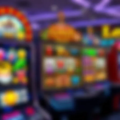 Vibrant Slot Machine Themes Colorful online slot machine interface showcasing various themes and symbols.