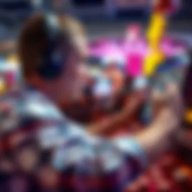 Engagement in Digital Gameplay A player engaging with an online slot game on a digital device, immersed in gameplay.