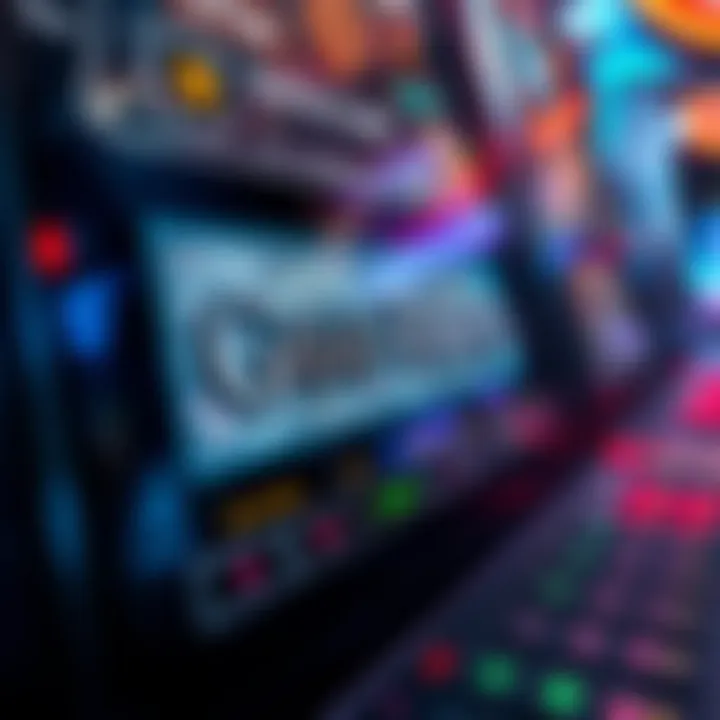 Interface of the Game of Thrones slot machine Close-up of Game of Thrones slot machine interface