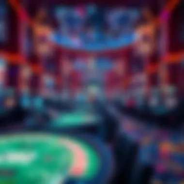 Luxurious Casino Experience Luxurious casino interior showcasing vibrant gaming tables