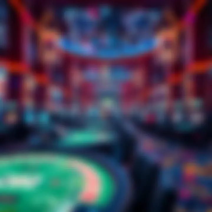 Luxurious Casino Experience Luxurious casino interior showcasing vibrant gaming tables