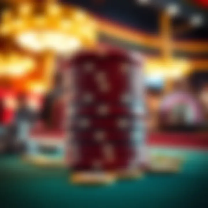 Winning at the Casino Casino chip stack with a backdrop of winning moments