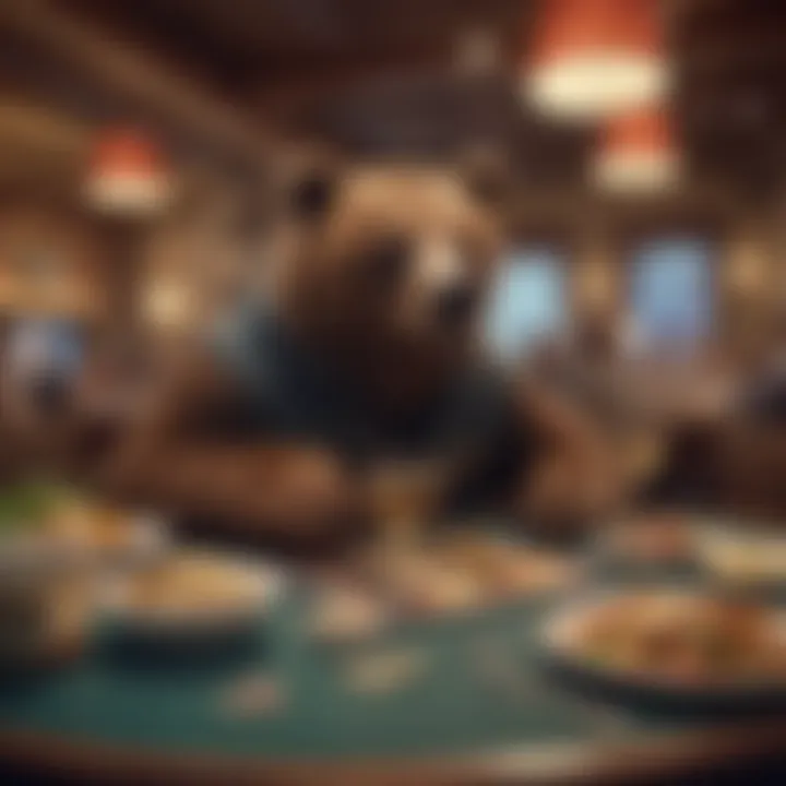 Elegant dining setting within La Bear Casino featuring gourmet dishes