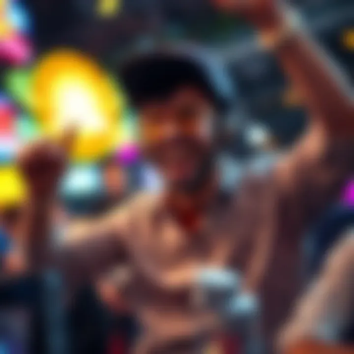 Celebrating Success in Real Money Gaming A player celebrating a win in a free game