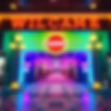 Welcoming Casino Entrance A welcoming casino entrance showcasing vibrant lights and signage