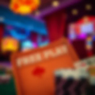 Promotional Free Play Material A close-up of promotional material highlighting free play offers