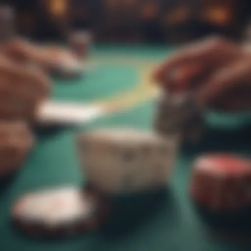 Poker table with chips and cards