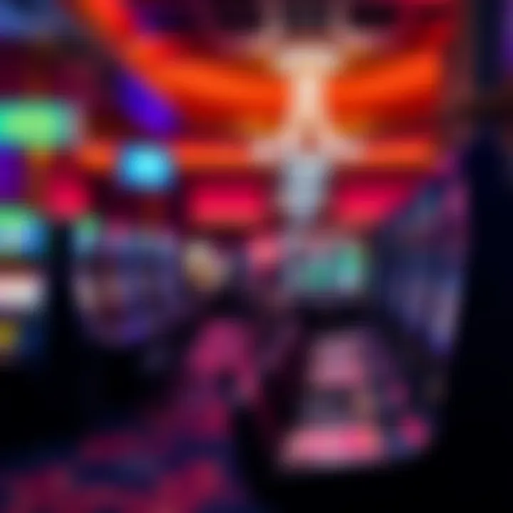 Vibrant gaming floor filled with a variety of table games and slot machines