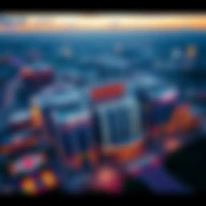 Aerial view of MGM Casino Pennsylvania showcasing its vibrant exterior.