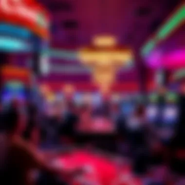 A lively atmosphere with patrons enjoying games and entertainment