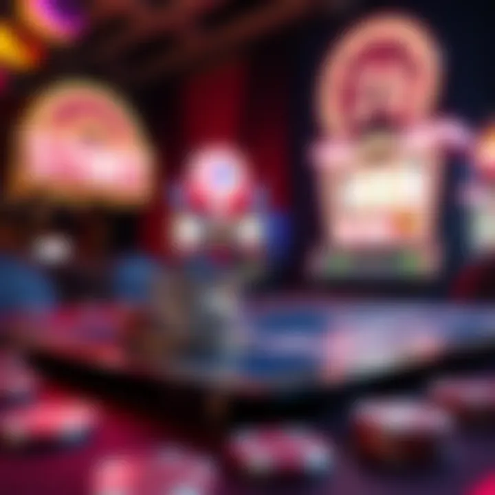 Online Gambling Platforms with Bonuses An abstract representation of online gambling platforms featuring no deposit bonuses.