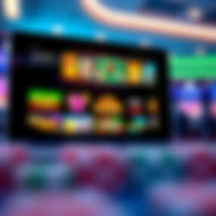 Online Casino Interface in Pennsylvania A captivating view of an online casino interface showcasing various games