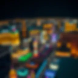 Aerial view of Las Vegas Strip illuminated at night