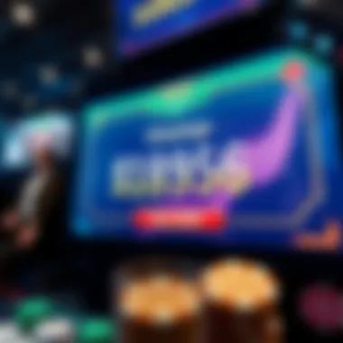 Winnings displayed on a digital screen